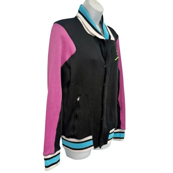 Air Jordan Fuchsia Black Blue White Colorblock Jumpman Logo Track Jacket Size S - Picture 14 of 14